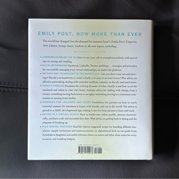 Emily Post’s Etiquette Manners for a New World 18th Edition Hardcover Book - Picture 7 of 7